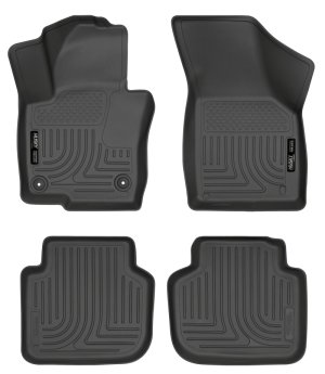 Volkswagen Passat Floor Liners - Front + Rear - Husky Liners - WeatherBeater Front + 2nd Row Combo - Black - 2012